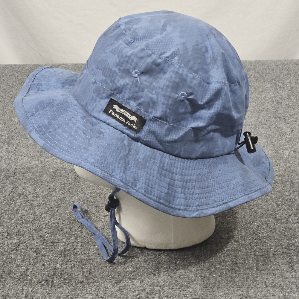 Panama Jack Bucket Hat Mens L Blue Camo Nylon Sun Boonie Resort Safari Beach